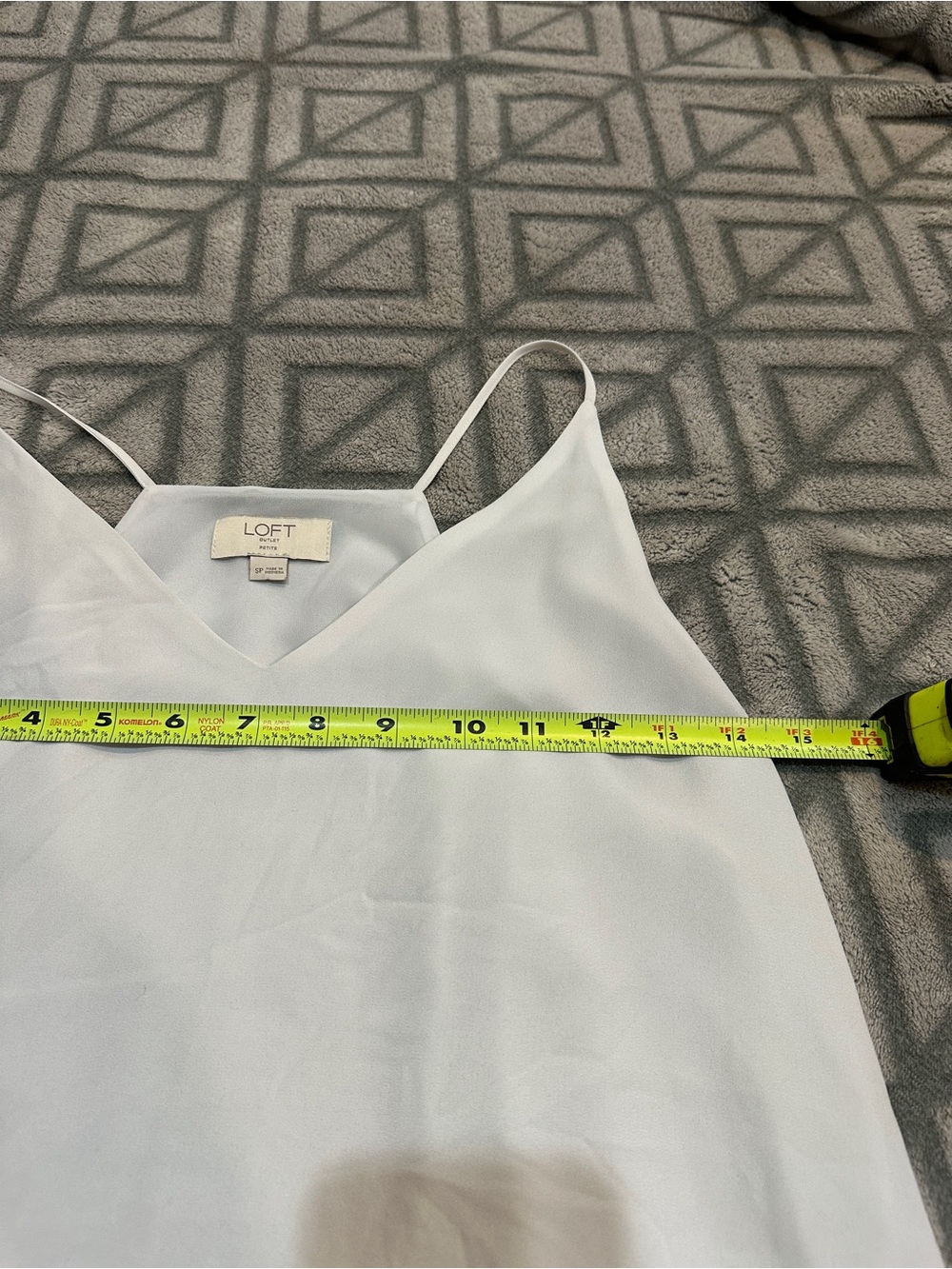 LOFT Pale Blue Satin V-Neck Camisole - Picture 3 of 5
